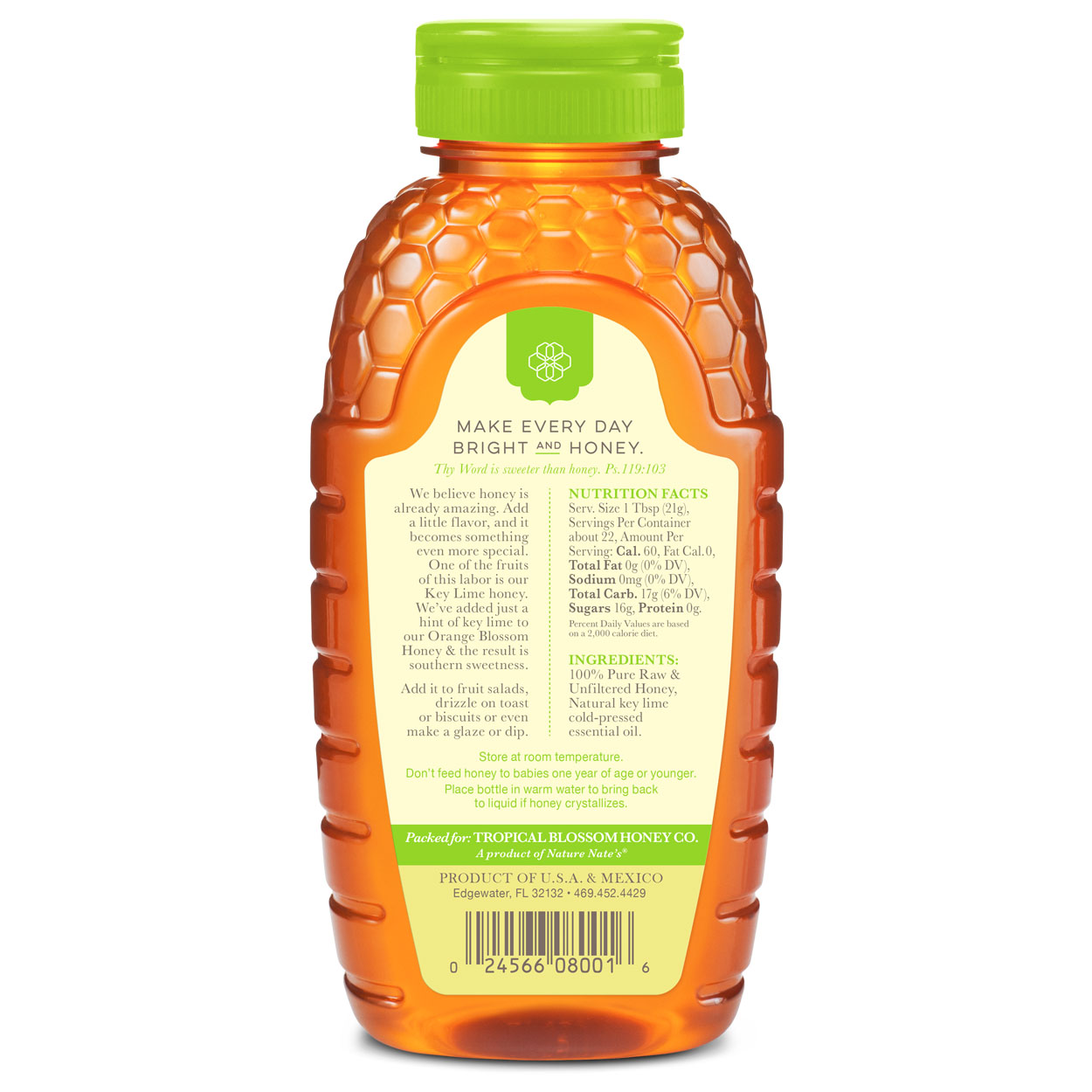 Flavor: Key Lime Raw & Unfiltered Honey