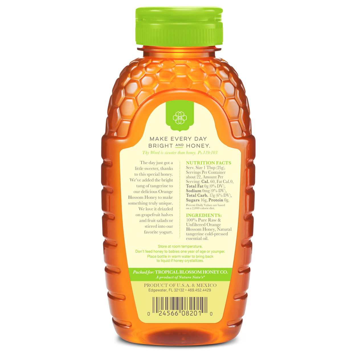 Flavor: Tangerine Raw & Unfiltered Honey